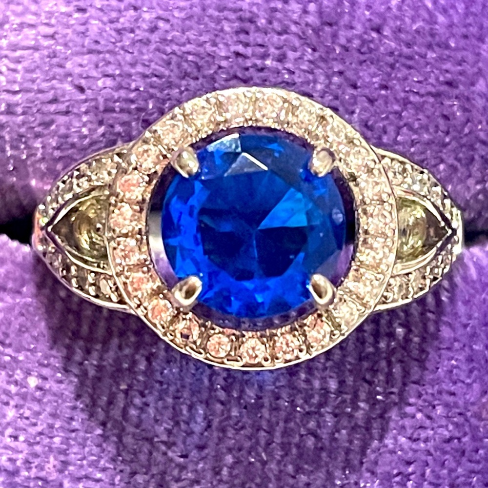 Ring Bomb Party RBP Retro OG Cobalt Blue Spinel & Deep Grey Spinel Sz6 NWT